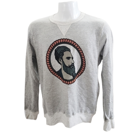 Krave + Kulture Sailor Sweatshirt Longsleeve Pullover Gray Heathered Size Medium - Picture 4 of 12